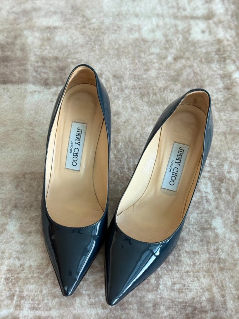 Jimmy Choo Agnes Navy Patent Leather Pumps - Picture 5 of 7